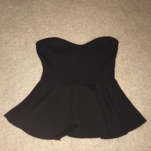 Black strapless top